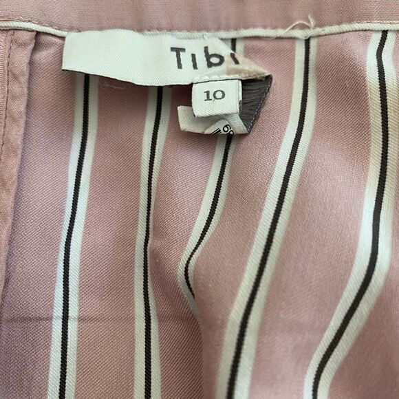 Tibi Striped Cut-Out Midi Dress Size 10 - Picture 5 of 5